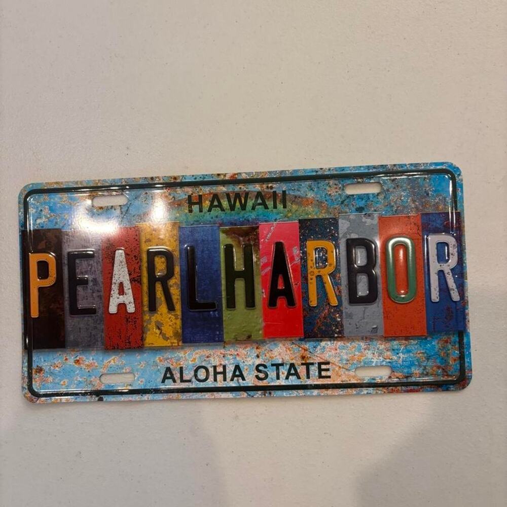 Pearl Harbor License Plate Garage Decor from Pearl Harbor